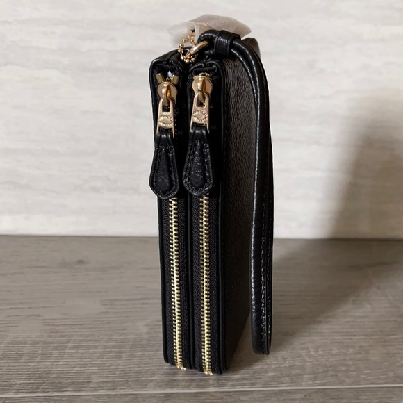 Coach Double Corner Zip Wristlet Black
